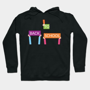 Hands holding BACK TO SCHOOL signs Hoodie